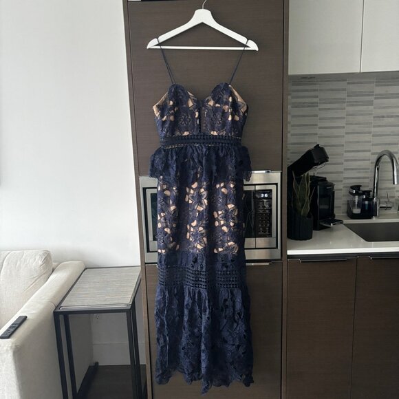 Self-Portrait Amaryllis Sheer Column Dress - Picture 2 of 12